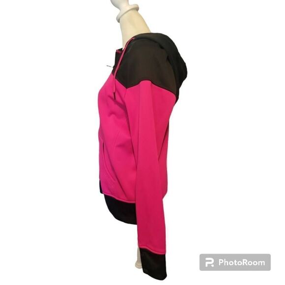 ADIDAS Climawarm Women's Size Medium Full-Zip Long-Sleeve Fleece Jacket Pink and - Picture 2 of 5